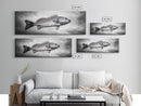 Floating Fish, Surreal Ocean, Realistic Scales, Sky Scene, Framed Canvas Print, Nautical Wall Art, Coastal Decor, Fishing Cabin Aesthetic