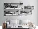 Beach House, Palm Retreat, Tropical Hideaway, Island Dream, Framed Canvas Print, Coastal Wall Art, Bedroom Decor, Tropical Vacation Aesthetic