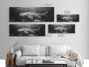 Underwater Fish, Lake Trout, Black and White Ocean, Framed Canvas Print, Coastal Bathroom Art, Fisherman Gift, Nautical Wall Decor