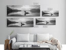 Loon Lake, Misty Reflection, Quiet Morning, Framed Canvas Print, Cabin Wall Art, Nature Lover Gift, Rustic Lakehouse Decor
