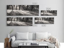 Sunrays Meadow, Tree Light, Golden Hour, Framed Canvas Print, Fall Living Room Art, Rustic Nature Decor, Warm Toned Landscape