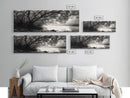 Mangrove Forest, River Flow, Rooted Stillness, Canvas Print, Zen Office Decor, Moody Jungle Art, Monochrome Nature Print
