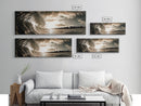 Ocean Wave Curl, Coastal Sunset, Seaside Wall Art, Framed Canvas Print, Surfer Vibes, Modern Beach Decor, Living Room Statement Piece