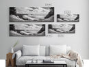 Ocean Bluff View, Seaside Hills, Coastal Forest Horizon, Framed Canvas Print, Nature Landscape Art, Living Room or Office Decor