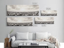 Pebble Shoreline, Soft Horizon, Beach Sunrise, Calm Coastal Decor, Framed Canvas Print, Neutral Tones, Bedroom Wall Art, Nature Minimalism