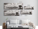 Vineyard Rows, Sunny Fields, Cloudy Sky, Canvas Print, Rustic Country Decor, Dining Room Wall Art, Wine Country Landscape, Farmhouse Style