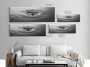 Water Drop Ripples, Black and White Photography, Zen Art, Minimalist Wall Decor, Canvas Print, Bathroom Wall Art, Meditation Room Art