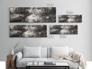 Woodland Creek Flow, Sepia Landscape Scene, Peaceful Forest Art, Canvas Print, Autumn Wall Decor, Rustic Living Room Artwork