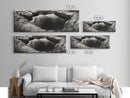 Natural Rock Pool, Moody Water Reflection, Rustic Earth Photography, Canvas Print, Zen Bathroom Wall Art, Minimalist Nature Decor