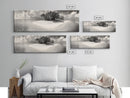 Remote Island Escape, Tranquil Shore, Ocean Oasis, Nature Seclusion, Framed Canvas Print, Coastal Wall Art, Bathroom Decor, Tropical Style