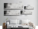 Waterfall Mist Scene, Nature Wall Decor, Canvas Print, Modern Minimalist Art, Neutral Tones, Living Room Wall Art, Black White Landscape
