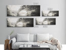 Ocean Barrel Wave, Surf Photography, Coastal Decor, Sepia Framed Canvas Print, Modern Beach House Bathroom or Living Room Wall Art