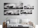 Abandoned Shipwreck Storm, Dark Sea Drama, Grunge Nautical Art, Framed Canvas Print, Industrial Office or Man Cave Wall Decor