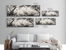 Enchanted Forest, Sunlight Rays, Dreamy Woodland, Framed Canvas Print, boho nature decor, spiritual wall art, bedroom forest scene