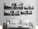Abandoned Train Mask, Urban Surrealism, Monochrome Street Art, Modern Edgy Decor, Framed Canvas Print, Industrial Room Style