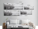Windy Reeds, Lakeside Breeze, Natural Grass Art, Monochrome Landscape, Canvas Print, Boho Living Room Decor, Botanical Minimalist Wall Art