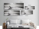 Coastal Chair, Black White, Seaside Decor, Beach Life, Framed Canvas Print, Coastal wall art, minimalist art, neutral tones, coastal room