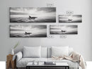 Ocean Sunset Orca, Tranquil Whale Scene, Marine Wildlife, Canvas Print, Minimalist Bathroom Decor, Coastal Bedroom Wall Art