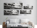 Windswept Pines, Stormy Sea, Moody Coastal Scene, Framed Canvas Print, Rustic Nature Decor, Bedroom Wall Art, Autumn Vibes