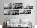 Sea Coral, Calm Ocean, Reef Textures, Framed Canvas Print, Coastal Bathroom Art, Monochrome Ocean Decor, Nature Photography Accent