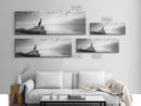Solitary Bird, Ocean Rock, Minimalist Seascape, Canvas Print, Peaceful Wall Art, Zen Decor, Black and White Living Room Accent