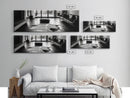 Modern Living, Minimalist Decor, Cowhide Rug, Framed Canvas Print, Neutral Aesthetic Wall Art, Luxury Living Room Design Accent