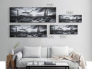 Desert Sunset, Cactus Silhouettes, Southwestern Landscape, Moody Sky Scene, Framed Canvas Print, Western Wall Art, Rustic Office Decor