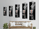 Lotus Beauty, Reflection Art, Feminine Calm, Elegant Profile, Framed Canvas Print, Spa Wall Art, Zen Decor, Minimalist Bathroom Art