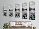 Lake Pebbles Art, Colorful Stones, Mountain Reflection, Calm Waterscape, Canvas Print, Zen Decor, Boho Lake Art, Bathroom Wall Art