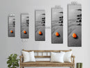 Orange Shore Stone, Minimalist Decor, Seaside Style, Beach Vibes, Framed Canvas Print Coastal Wall Art, Bathroom Decor, Modern Art