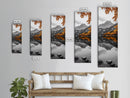 Lake Reflection, Autumn Colors, Scenic Mountains, Framed Canvas Print, Cozy Cabin Wall Art, Fall Wall Decor, Rustic Modern Home Style