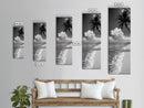 Tropical Palm, Beach Scene, Coastal Vibes, Framed Canvas Print, Relaxing Ocean Art, Bathroom Wall Decor, Minimalist Seaside Landscape