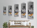 Poolside Palm, Tropical Escape, Resort Vibe, Orange Chair, Framed Canvas Print, Summer Wall Decor, Boho Art, Living Room Tropical Art
