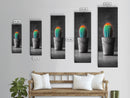Neon Cactus, Desert Plant, Bold Botanical, Modern Boho Decor, Framed Canvas Print, Bedroom Wall Art, Color Pop Style