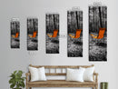 Autumn Forest Chair, Solitude in Nature, Outdoor Retreat, Framed Canvas Print, Fall Wall Art, Minimalist Cabin Decor, Nature Lover Gift