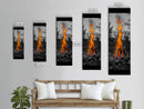 Towering Flame, Wild Fire Blaze, Dramatic Camp Scene, Canvas Print, Outdoor Wall Art, Autumn Adventure Decor, Rustic Nature Style