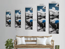 Reflected Clouds, Blue Sky, Mountain Lake, Wilderness Escape, Scenic Nature Art, Framed Canvas Print, Tranquil Office Wall Decor