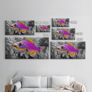 Neon Fish, Vibrant Sea Life, Underwater Wall Art, Ocean Fantasy, Framed Canvas Print, Kids Room Decor, Tropical Pop Art, Bold Colors