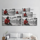 Island Dreaming, Beach Vibes, Serene Reflection, Cultural Portrait, Framed Canvas Print, Living Room Wall Art, Peaceful Coastal Scene