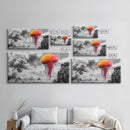 Orange Jellyfish, Floating Creature, Surreal Sky, Dreamlike Scene – Canvas Print, Nautical Wall Art, Living Room Piece, Ocean Fantasy