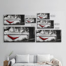 Red Hammock, Lakeside View, Tranquil Nature, Tree Shade, Framed Canvas Print, Boho Wall Art, Bedroom Decor, Relaxing Forest Landscape