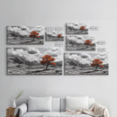 Autumn Tree Vista, Western Mountains Landscape, Vibrant Fall Decor, Dramatic Skies Canvas Print, Framed Canvas Print, Nature Wall Art