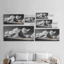 Dramatic Peak, Cloudy Sky, Monochrome Nature, Canvas Print, Minimalist Mountain Wall Art, Office Decor, Black White Landscape
