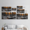 Autumn Forest Floor, Orange Leaves, Fall Nature Scene, Canvas Print, Rustic Wall Art, Cabin Decor, Moody Landscape Framed Canvas Print