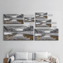 Snow River Scene, Winter Landscape, Peaceful Stream, Framed Canvas Print, Rustic Cabin Decor, Nature Wall Art, Minimalist Winter Aesthetic