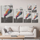 Colorful Mind, Surreal Silhouette, Abstract Smoke Art, Framed Canvas Print, Office Wall Art, Conceptual Psychedelic Art Decor