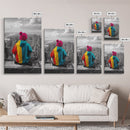Urban View, Colorful Hoodie, NYC Vibes, Canvas Print, Cityscape Wall Art, Street Style Decor, Modern Apartment Statement Art