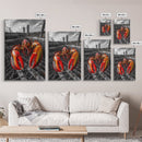 Lobster Trap, Coastal Catch, Bold Seafood, Nautical Framed Canvas Print, Kitchen Wall Art, Coastal New England Decor, Lobster Boho Art