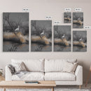 Egret Bird Scene, Autumn Riverbank, Wildlife Nature Print, Moody Wetland Landscape, Framed Canvas Print, Rustic Living Room Wall Art