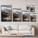 Autumn Valley Glow, Mountain View, Fall Landscape Photography, Framed Canvas Print, Living Room Wall Art, Rustic Farmhouse Style
